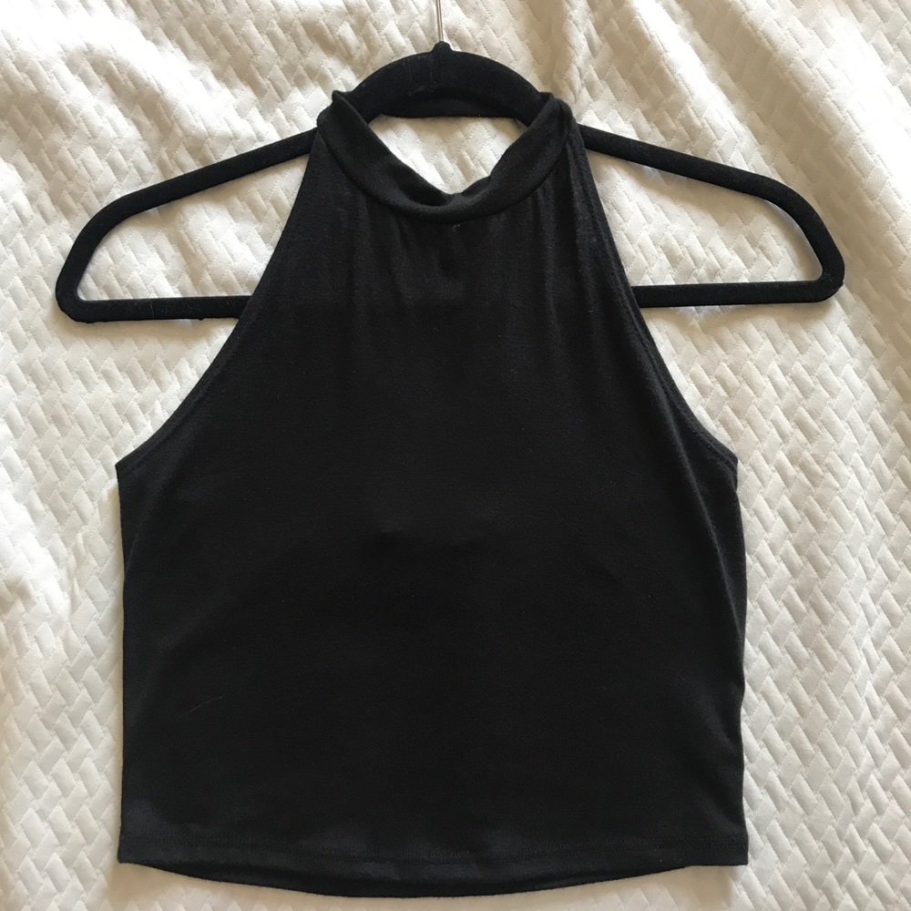 Black Halter Crop